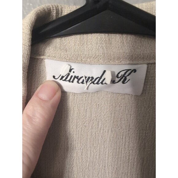 Miranda K Button Up Vintage Shirt Dress Size Unknown Shoulder Pads - Picture 3 of 6